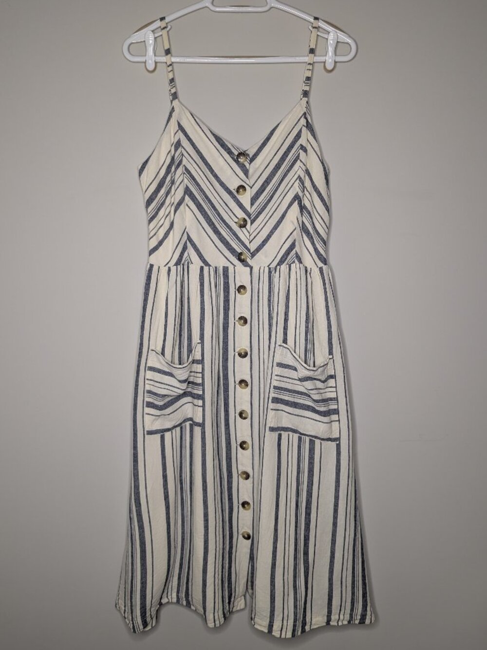 Reitman Linen Blend Striped Button Down Dress Size XL - Picture 1 of 6